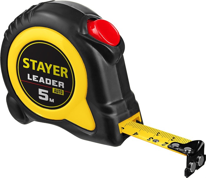 STAYER Leader 5м х 19мм, Рулетка с автостопом (3402-05-19) 18773 - фото 67169