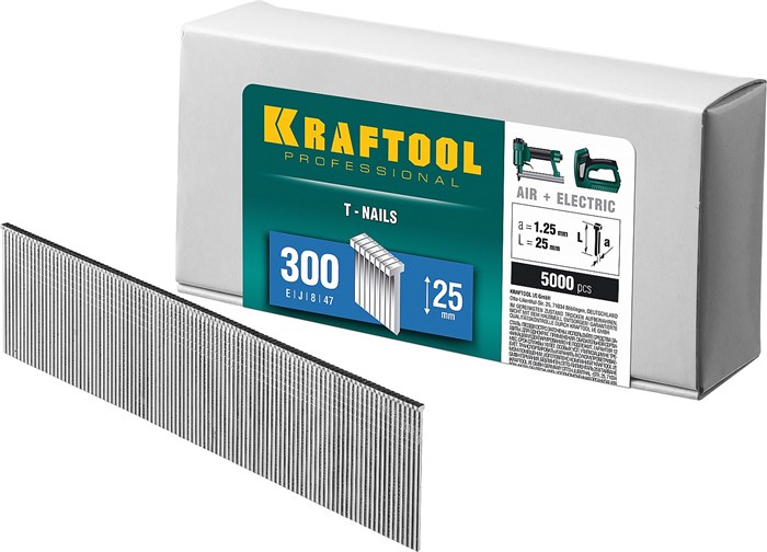 KRAFTOOL тип 300 25 мм 5000 шт., Гвозди для нейлера (31785-25) 19679 - фото 68375