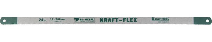 KRAFTOOL Alligator-24 24 TPI, 300 мм, Биметаллическое гибкое полотно по металлу (15942-24-S10) 23077 - фото 72430