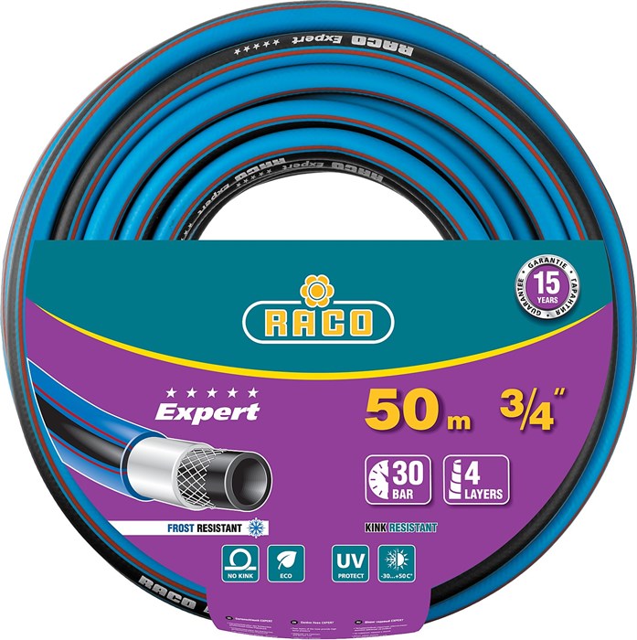 RACO EXPERT 3/4″ 50 м, 30 атм, четырёхслойный, армированный, Поливочный шланг (40302-3/4-50) 25050 - фото 74908