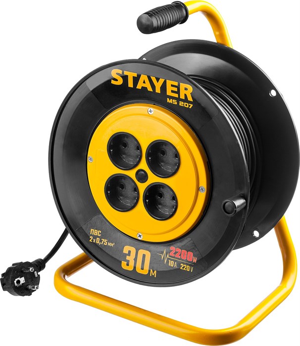 STAYER MS-207 ПВС 2х0.75 30м 2200Вт, Удлинитель на катушке (55073-30) 32514 - фото 81981