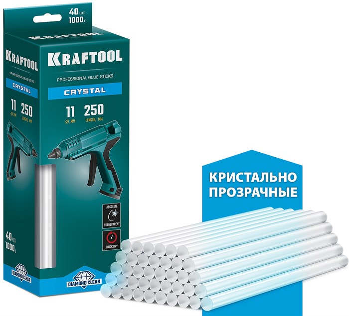 KRAFTOOL Cristal 11х250 мм 40 шт., Кристально клеевые стержни (06846-40) 8805033 - фото 87856