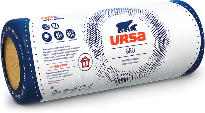 Утеплитель Ursa Geo М-25Ф 50х1200х9000мм (10.8м2/0.540м3) 41927 - фото 93725