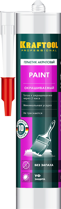 KRAFTOOL Paint 300 мл белый, Универсальный акриловый герметик (41251-0) 30758 - фото 94012