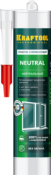 KRAFTOOL Neutral 300 мл белый, Нейтральный силиконовый герметик (41257-0) 30765 - фото 94018