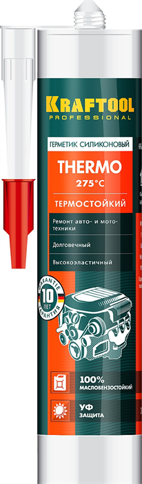 KRAFTOOL THERMO 300 мл красный, Термостойкий силиконовый герметик (41259) 30767 - фото 94020