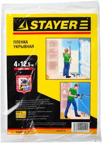 STAYER 4 м, 12 5 м, 7 мкм, Защитная укрывочная пленка, STANDARD (1225-07-12) 11518