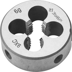 ЗУБР М10x1.5мм, плашка, сталь 9ХС, круглая ручная 17092