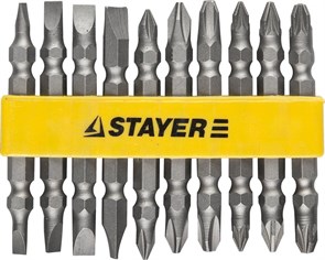 STAYER 10 шт., Набор двусторонних бит (2605-H10) 20533