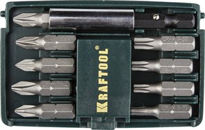 KRAFTOOL Compact-10с магнитным адаптером 10 шт., Набор бит (26130-H10) 20621