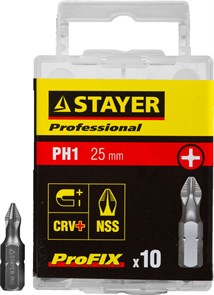 STAYER ProFix PH1 25 мм 10 шт., Набор бит (26201-1-25-10) 20631