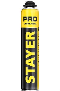 STAYER PRO 750мл пистолетная всесезонная выход до 35л, Монтажная пена, PROFESSIONAL (41135) 30808