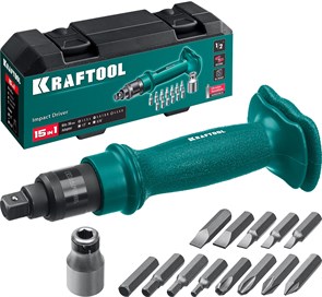 KRAFTOOL ID-15 15 предм., Ударно-поворотная отвертка (25550-Н10) 14987139