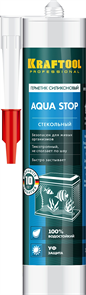 KRAFTOOL KRAFTSeal GX107 ″AQUA STOP″ 300 мл прозрачный, Стекольный силиконовый герметик (41256-2) 30763