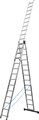 СИБИН 14 ступеней, со стабилизатором, алюминиевая, трехсекционная лестница (38833-14) 2190249