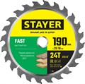 STAYER FAST 190 x 20/16мм 24Т, диск пильный по дереву, быстрый рез 2411337 - фото 85088